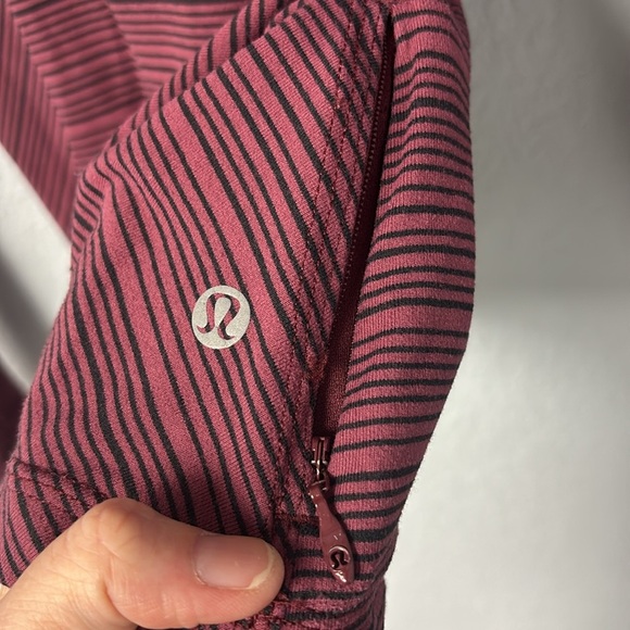 Lululemon W’s Sz 4 Kanto Catch Me LS Kanto Stripe Wine Berry Black. ExcltCnditn! - Picture 4 of 10